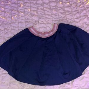 Navy Blue Women's Skirt with Pink Trim